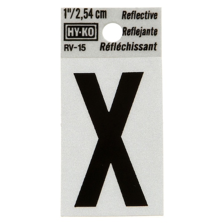 Hy-Ko 1.25In Reflective Letter X, 10PK B00396